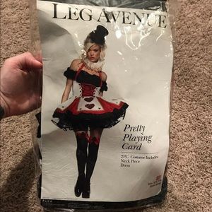 Pretty Playing Card Costume w/gloves,tights,&hat